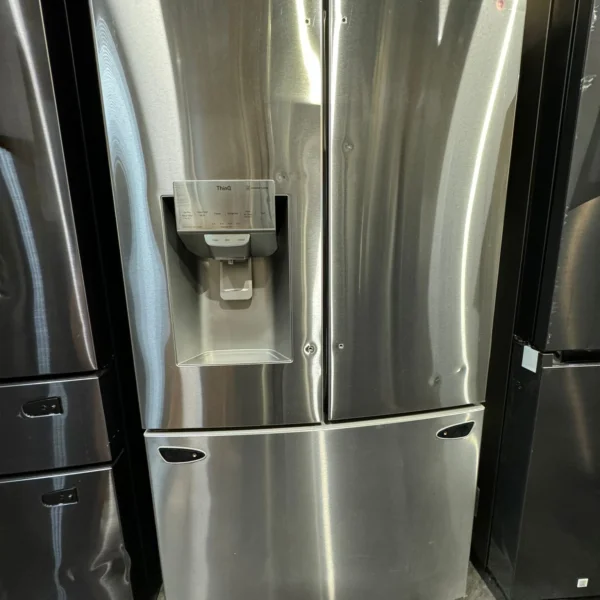 36 Inch Counter Depth Smart 3-Door French Door Refrigerator with 23.5 Cu. Ft. Capacity, Dual Ice Maker, Smart Cooling Plus™ System, Wi-Fi, Smart Diagnosis™, Sabbath Mode, ADA Compliant and ENERGY STAR®: PrintProof™ Stainless Steel <br><p style="font-size: 20px; color: #A9A9A9;">Model #LRFXC2416S</p>
