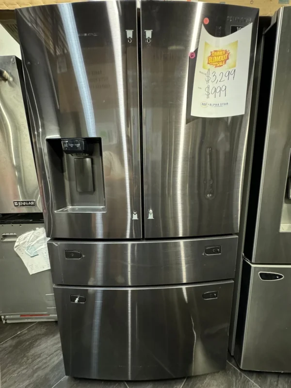 28 cu. ft. 4-Door French Door Refrigerator with FlexZone™ Drawer in Black Stainless Steel Model #RF28R7201SR/AA