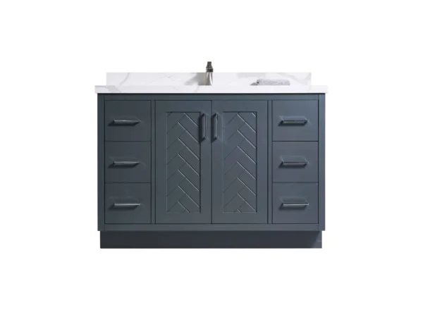 Galay 60S" Freestanding Vanity with Chocolate Grey and Calacatte White Counter top with Single Sink