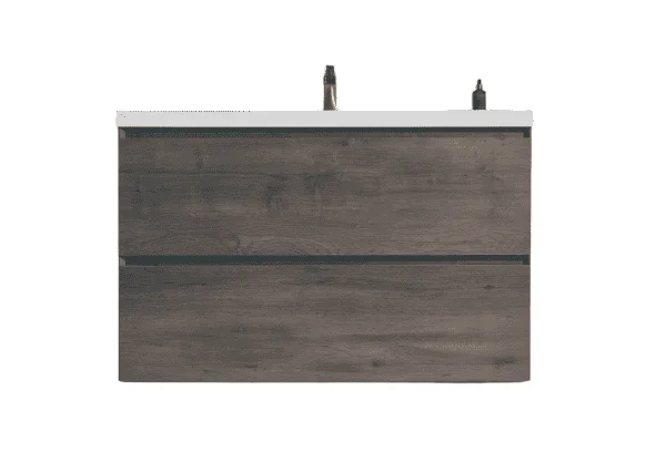 May 41" Freestanding Vanity with Melamine Oak and White Counter top with Single Sink