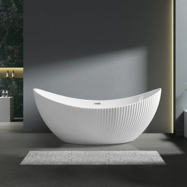 Modern Glossy White Acrylic Bathtub ASE–C-4300-18-W