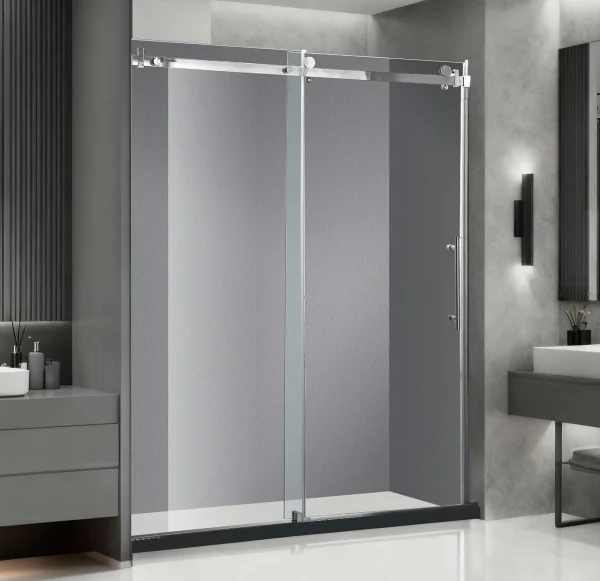 Shower Door 60" ASE-PF-100 Series (Chrome, Black, Nickle)