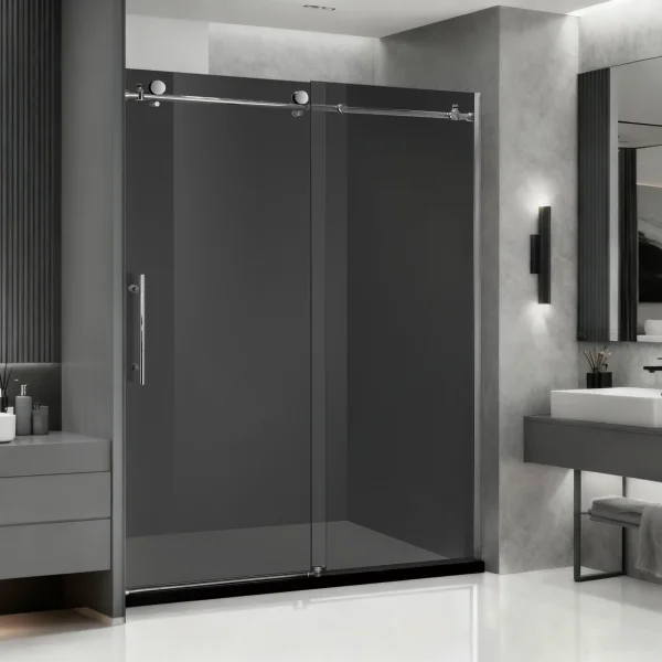 Shower Door 60″ ASE-PF-75-6076 Series (Chrome/Black/Nickel)